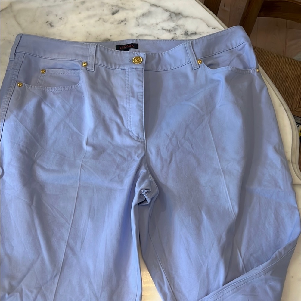 Escada Blue Dress Pants with Classic Straight-Leg Cut